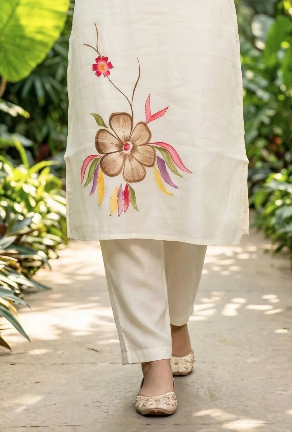 Spring Affair Suit with Brush painted Dupatta