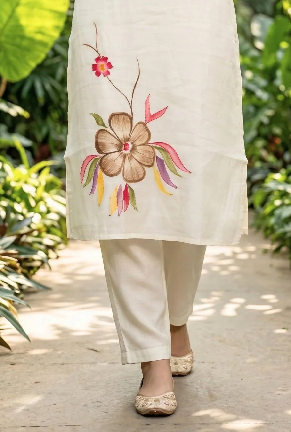 Spring Affair Suit with Brush painted Dupatta