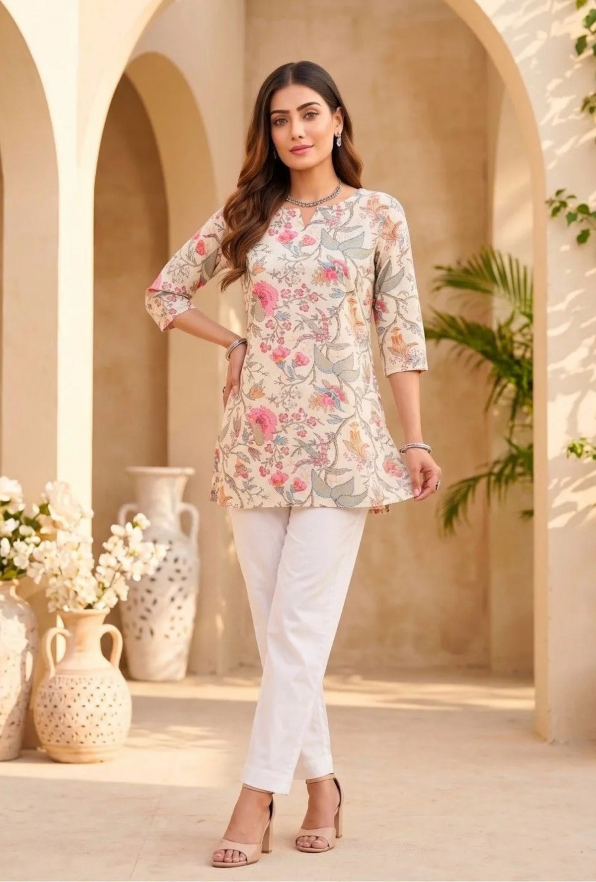 Floral Story Short Kurti