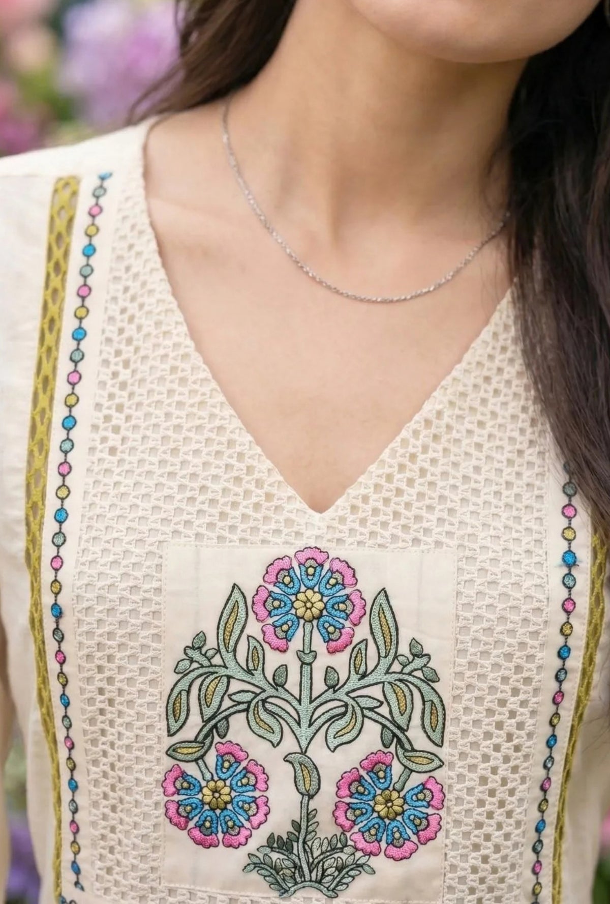 Pleated Suit with Scalping Dupatta