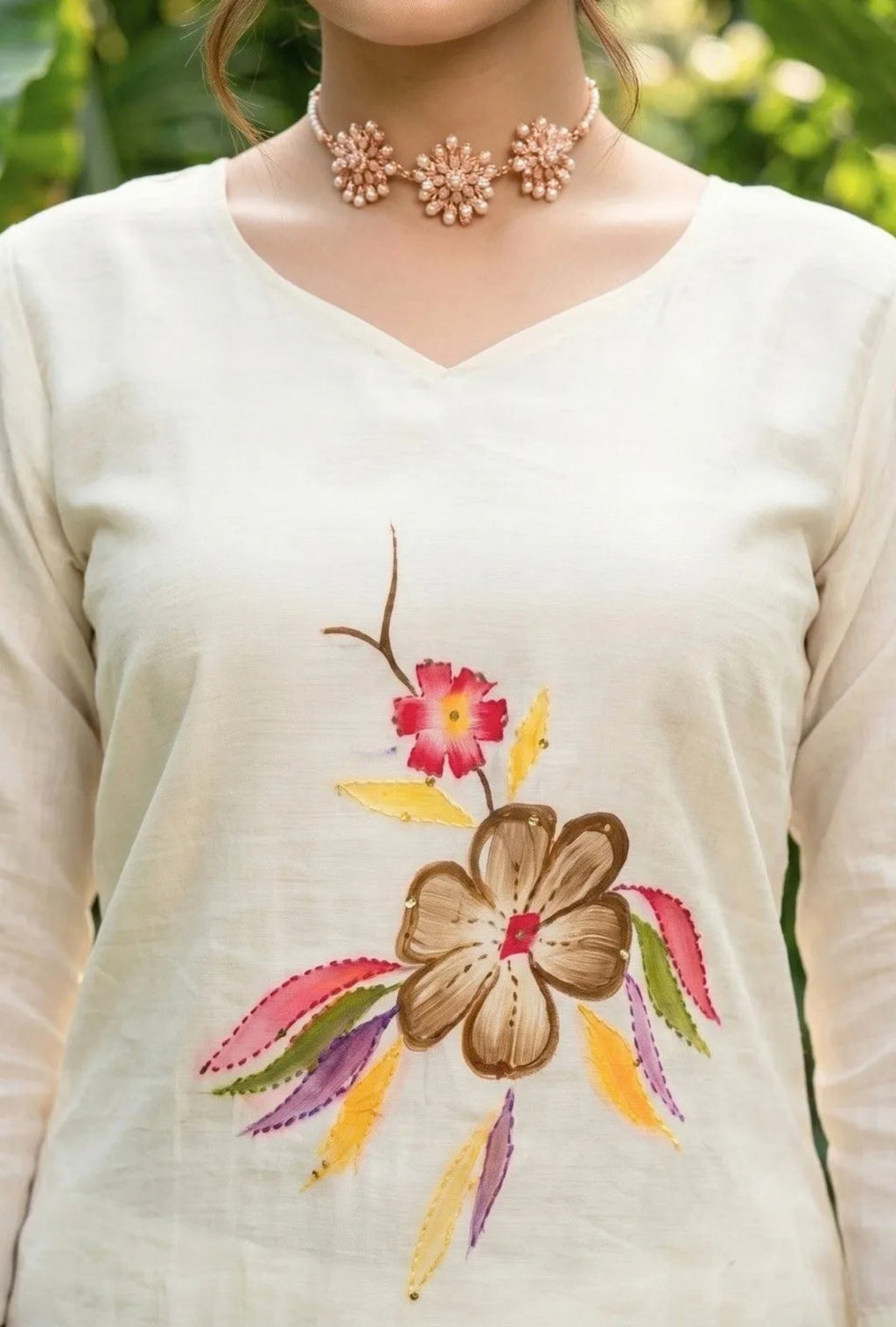 Spring Affair Suit with Brush painted Dupatta