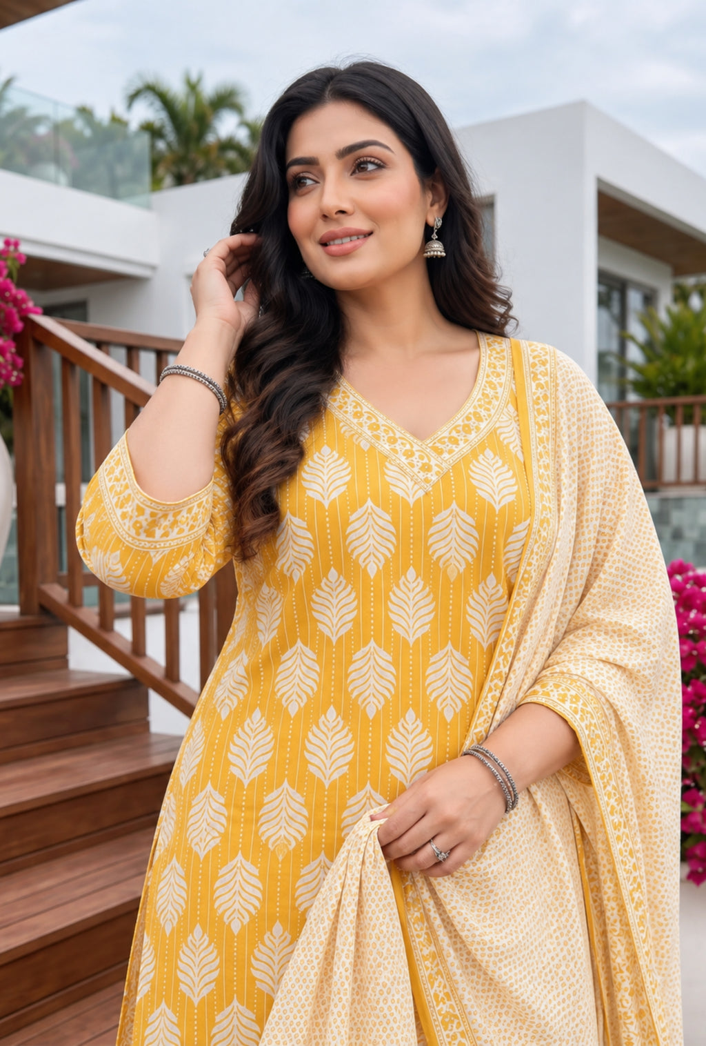 Amber Leaf Plus Size Suit with Printed Dupatta