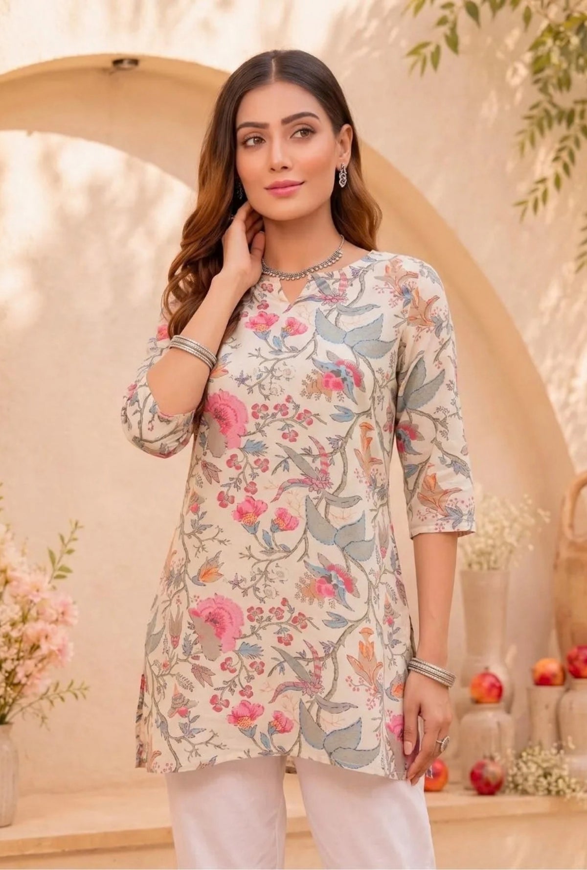 Floral Story Short Kurti