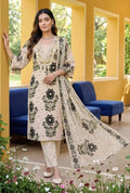 Olive Floral Suit with Dupatta