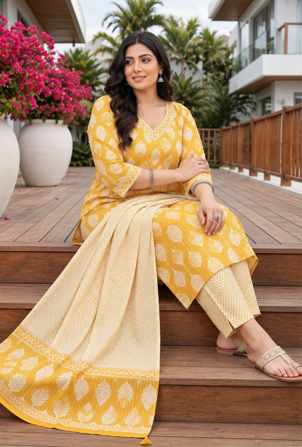 Amber Leaf Plus Size Suit with Printed Dupatta