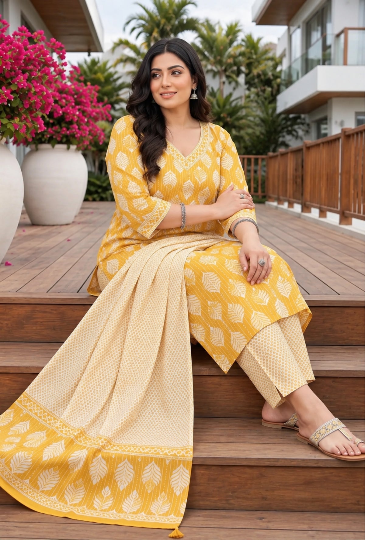 Amber Leaf Plus Size Suit with Printed Dupatta