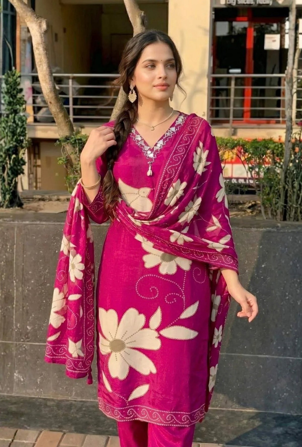Contemporary Floral Edit Suit with Dupatta