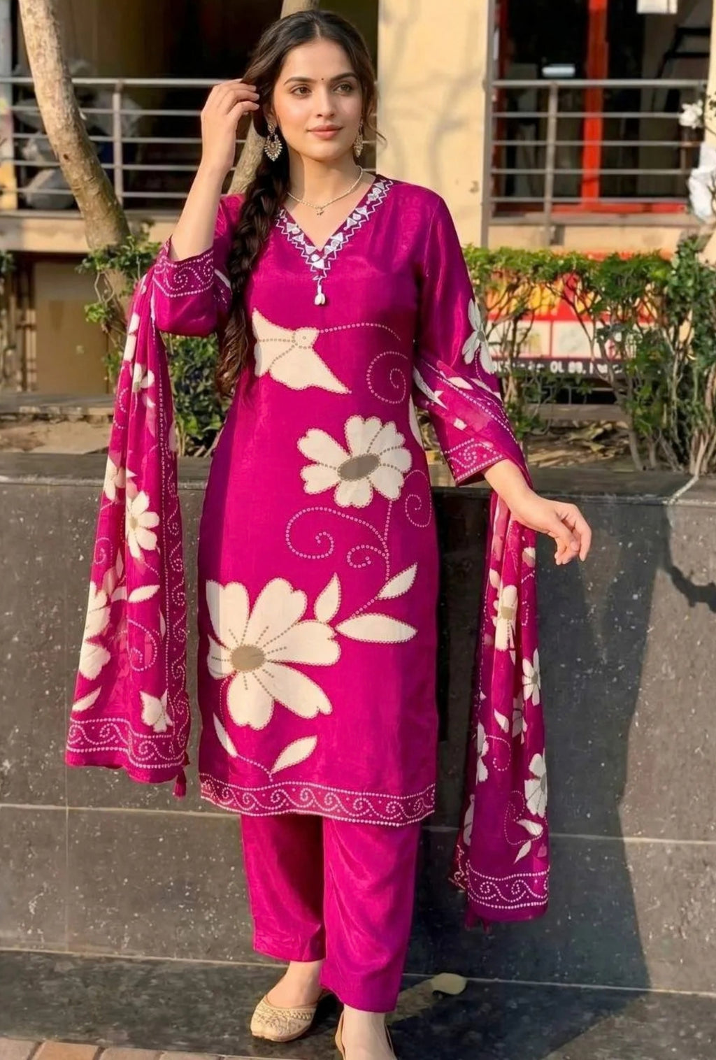 Contemporary Floral Edit Suit with Dupatta