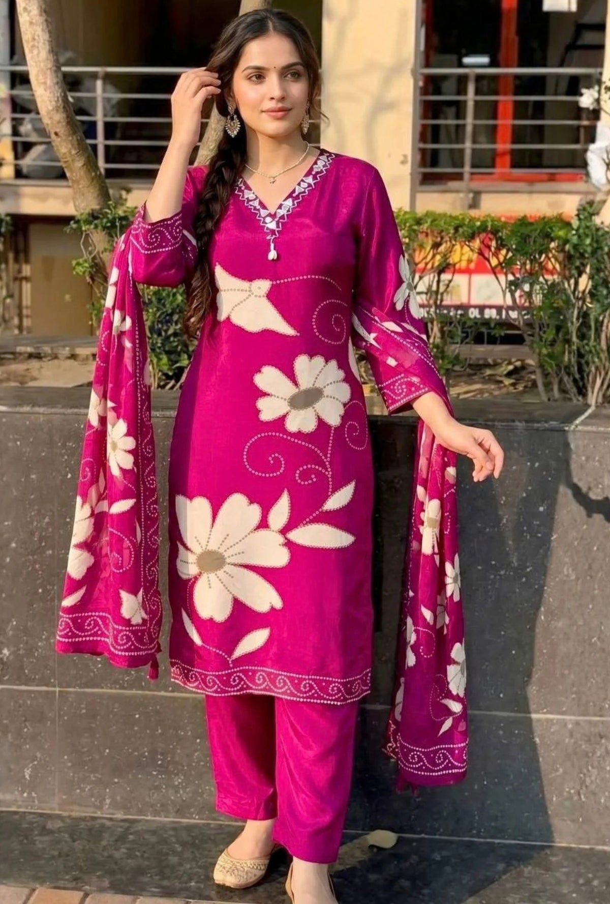 Contemporary Floral Edit Suit with Dupatta