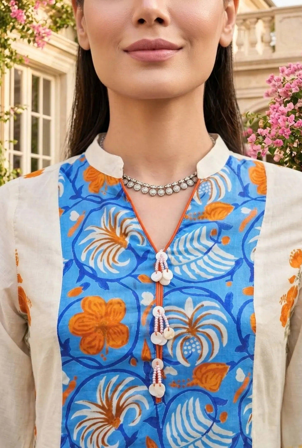 Azure Bloom Farshi Co-ord Set