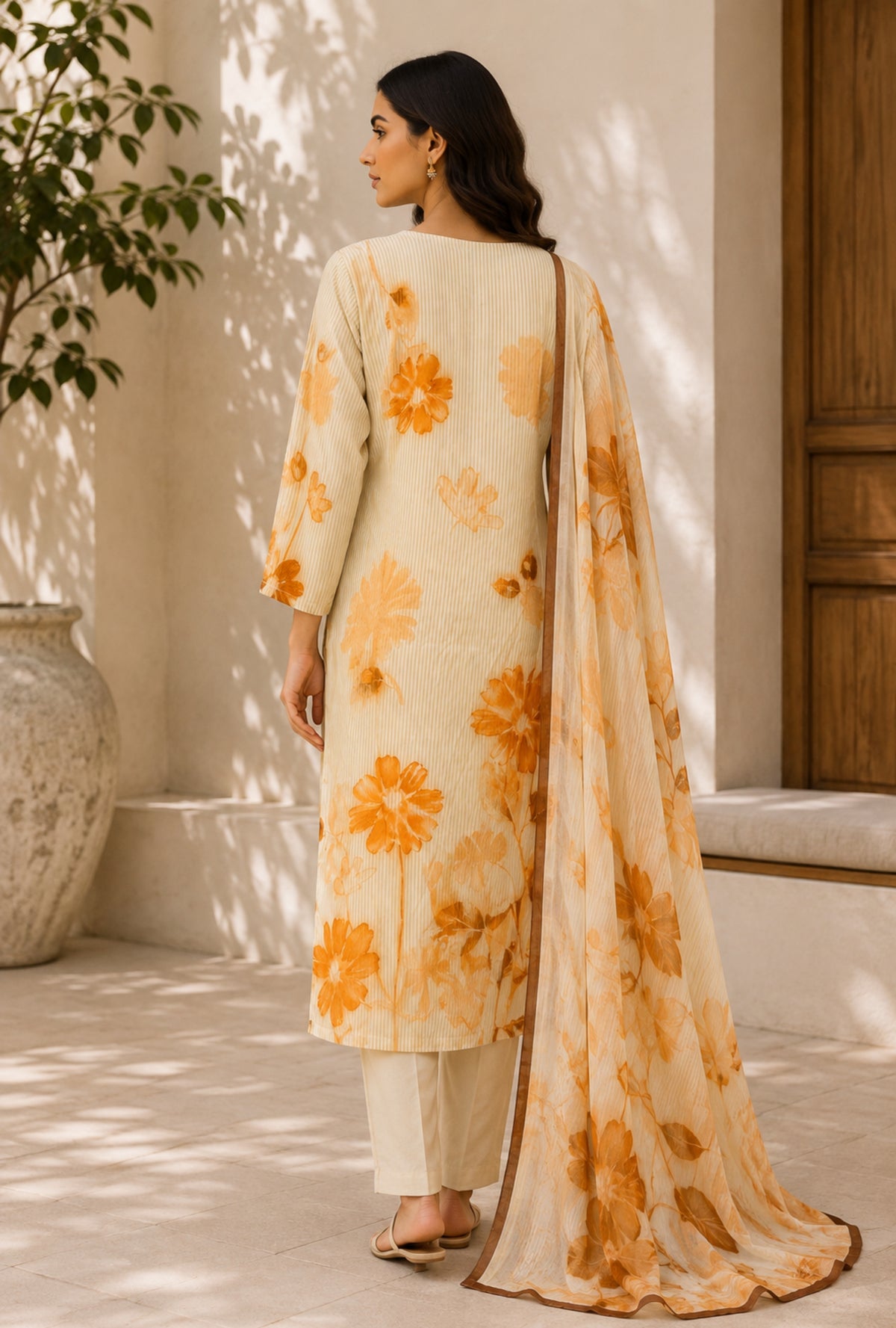 Marigold Grace Suit with Dupatta
