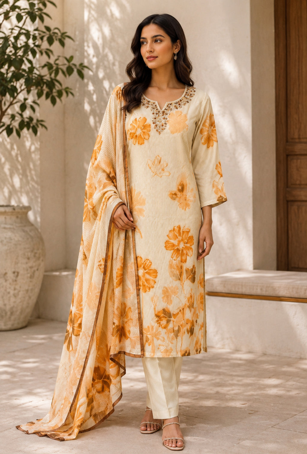 Marigold Grace Suit with Dupatta