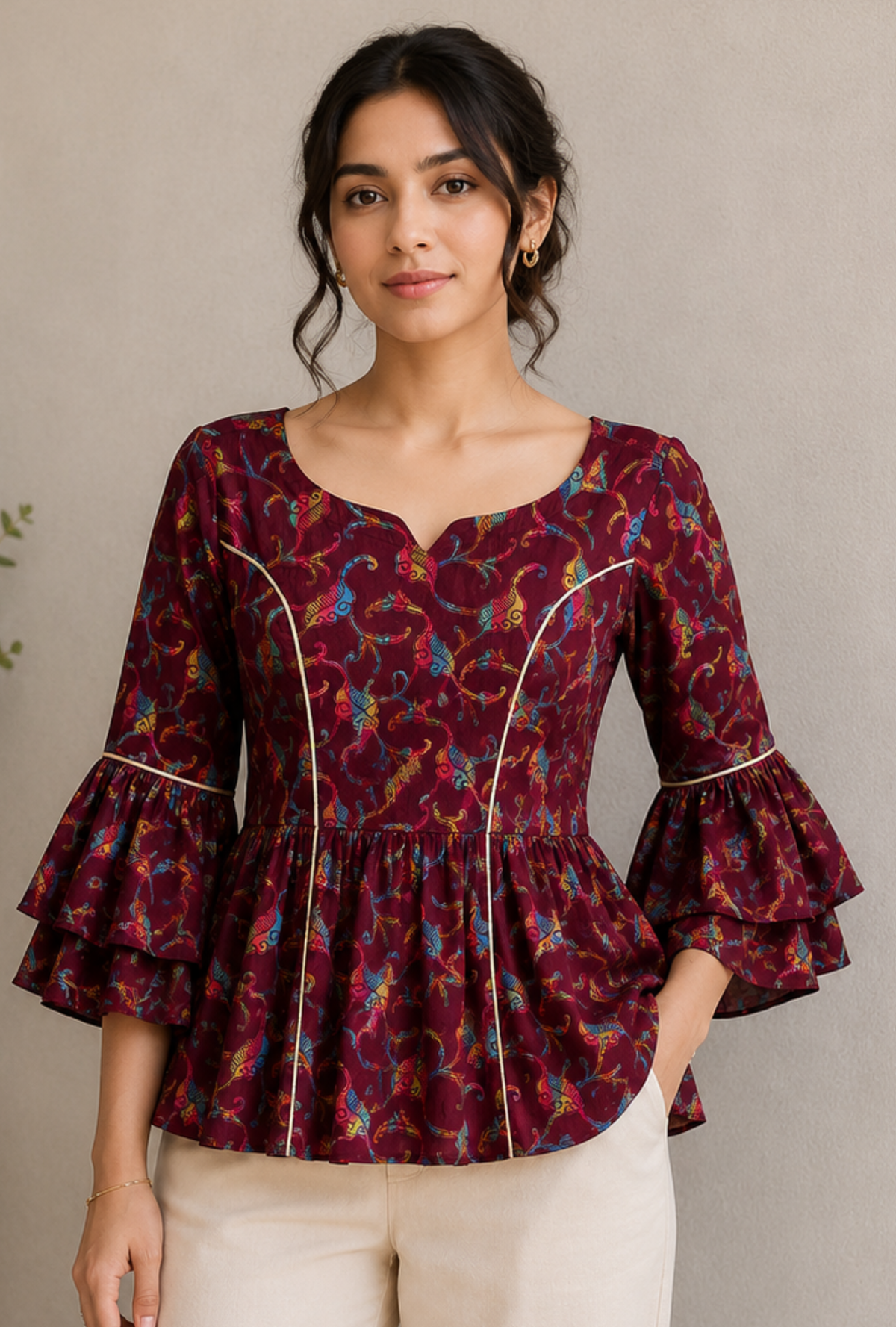 Ruby Ruffle Top